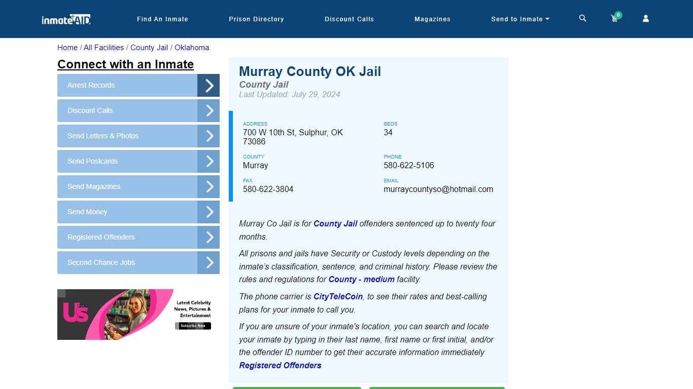 Murray County OK Jail - Inmate Locator