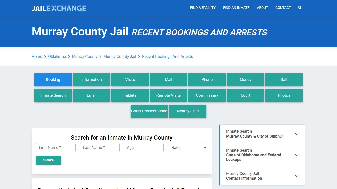 Murray County Jail OK Recent Arrests and Bookings - Jail Exchange